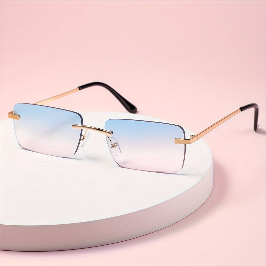 Men's frameless sunglasses: lightweight design, modern style, and UV protection for summer.