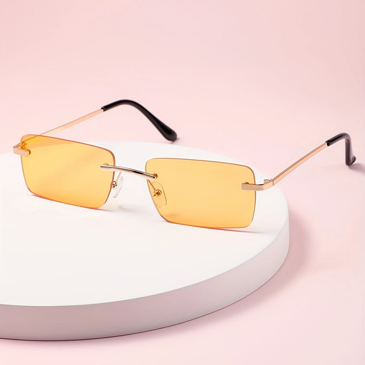 Lightweight men's frameless sunglasses, a perfect blend of modern style, comfort, and essential UV protection.