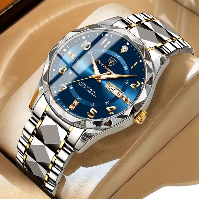 Men's titanium sports watch with dual digital and analog display, perfect for active lifestyles.