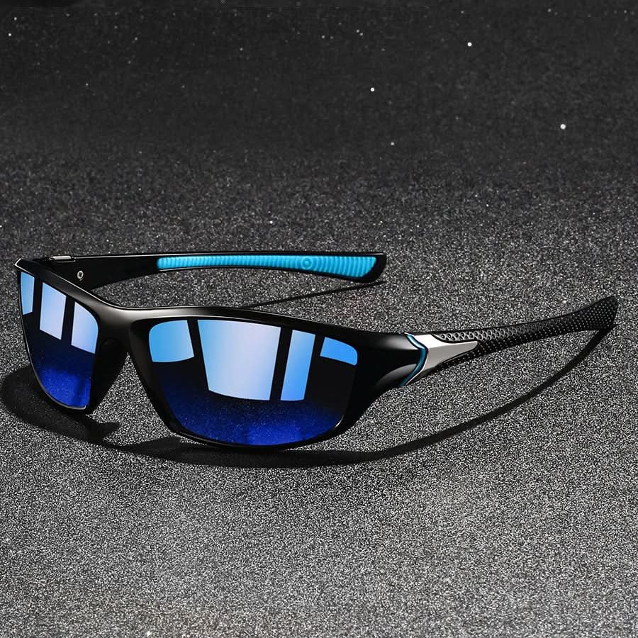 Lightweight men's UV400 polarized sunglasses with rubberized temples, perfect for cycling, running & outdoor sports.