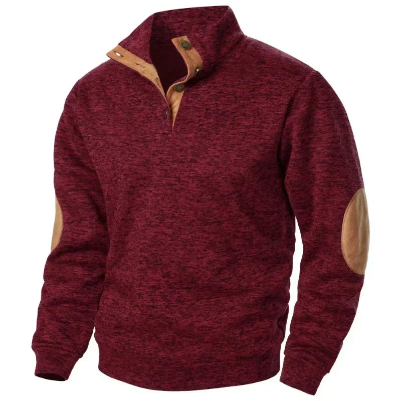 Men's V-neck sweatshirt in navy blue, perfect for outdoor adventures.