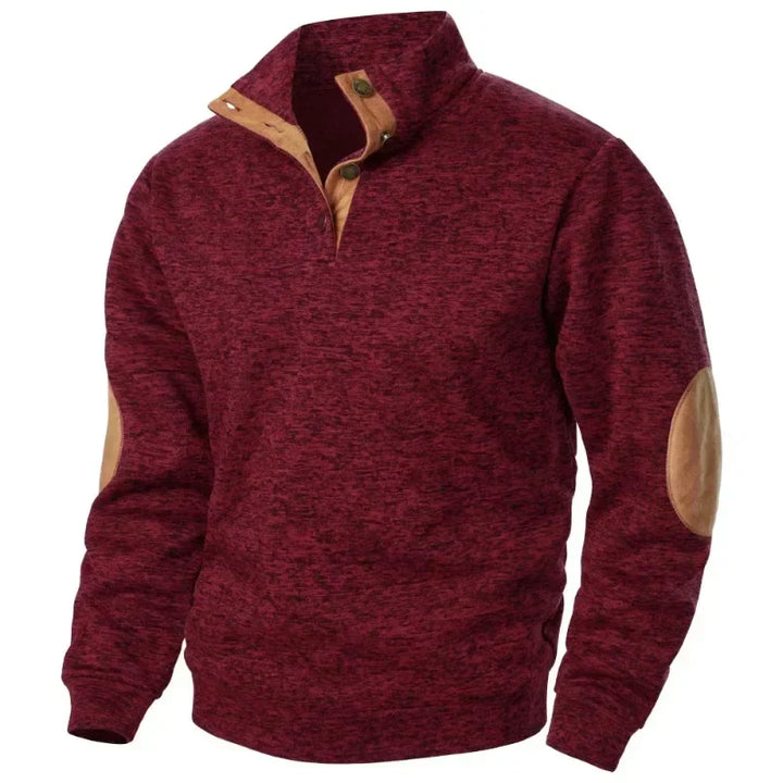 Men's V-neck sweatshirt in navy blue, perfect for outdoor adventures.