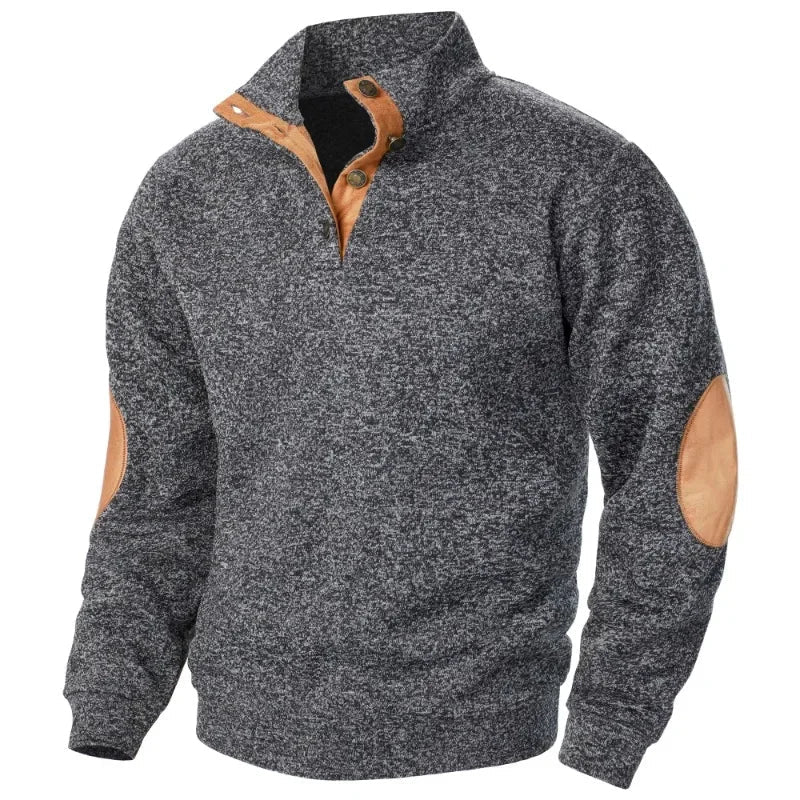 Long sleeve V-neck sweatshirt for men, ideal for travel and active wear.
