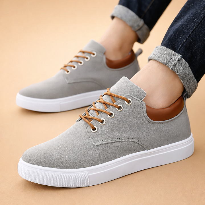 Breathable canvas slip-on shoes, ideal for men's active lifestyle.