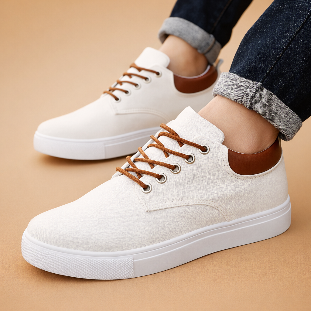 Durable and stylish men's canvas sneakers, easy slip-on design.