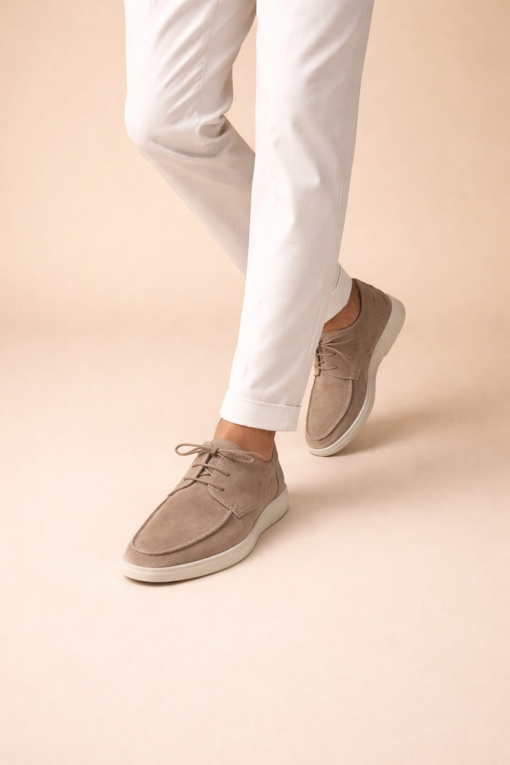 Comfortable men's lace-up derby shoes, versatile for casual or dress occasions, perfect for stylish everyday wear.