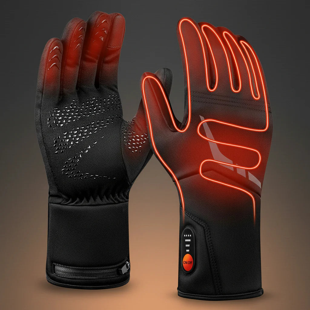Men's waterproof heated ski gloves with touchscreen for ultimate warmth