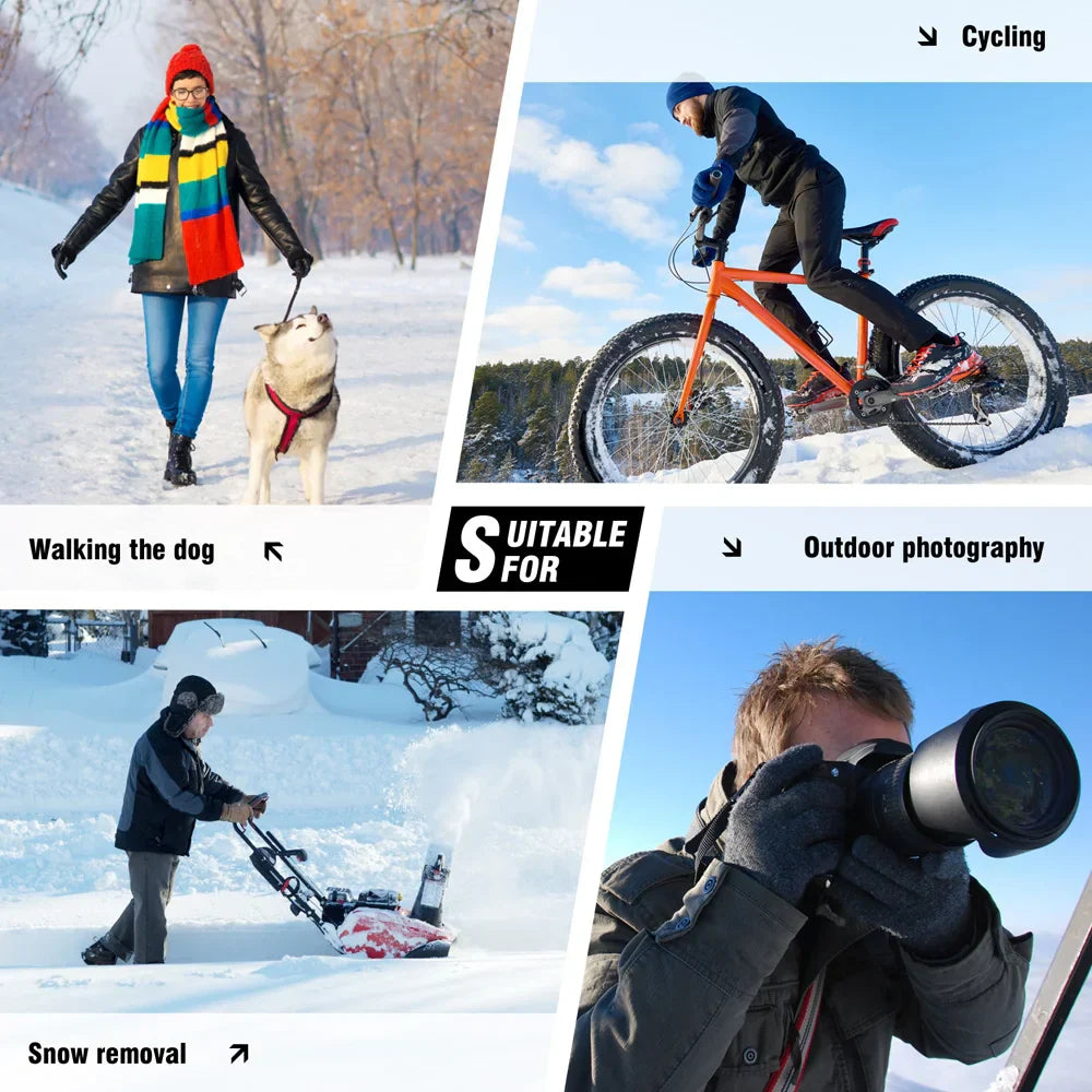Black men's waterproof gloves designed for skiing and cold conditions