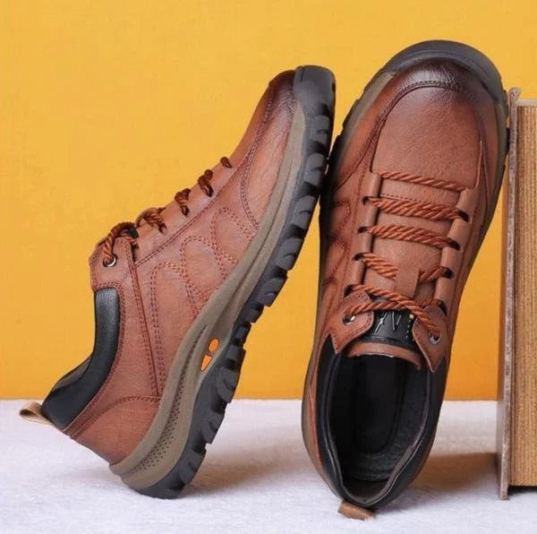 Waterproof men's footwear: supportive leather shoes for active lifestyles