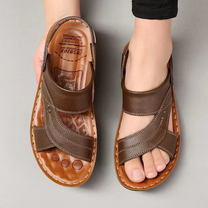 Fashionable men's open-toe sandals, designed for summer adventures. Combines style, comfort, and slip-resistance.