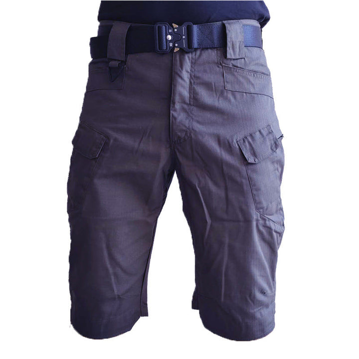 Comfortable men's hiking shorts, waterproof, multi-pocket design for outdoor travel and adventure.