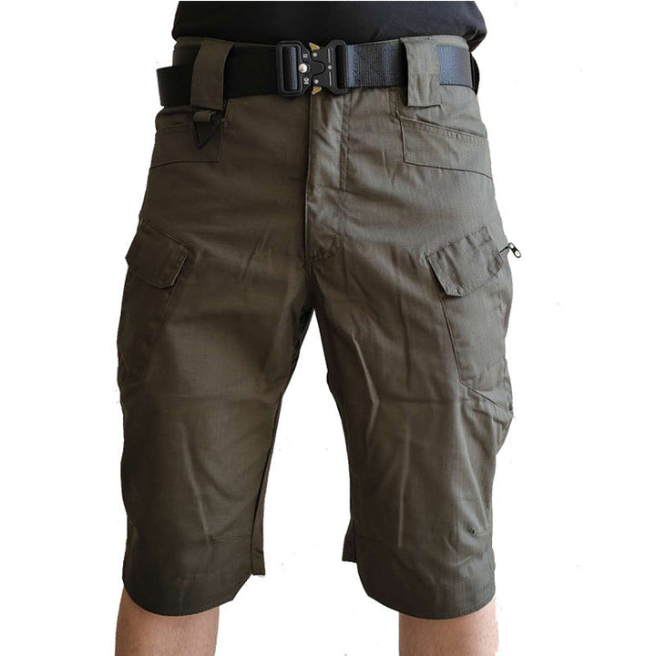 Stylish men's waterproof hiking cargo shorts, multi-pocket, designed for ultimate outdoor comfort.