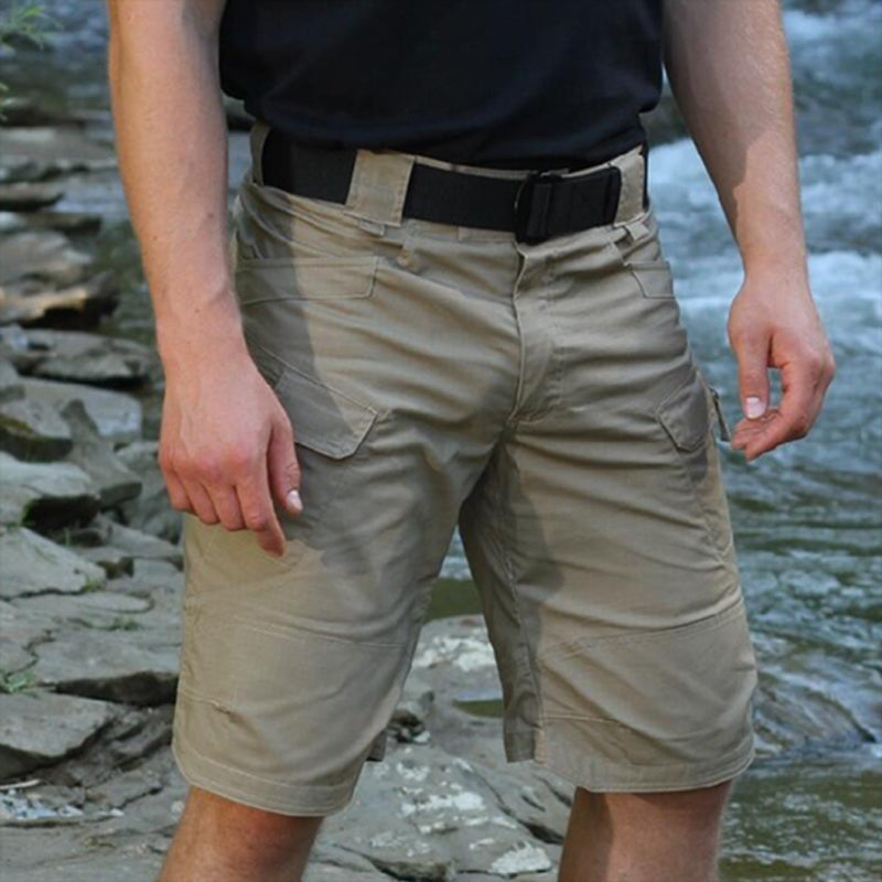 Versatile men's summer shorts, waterproof hiking activewear with convenient multi-pockets.