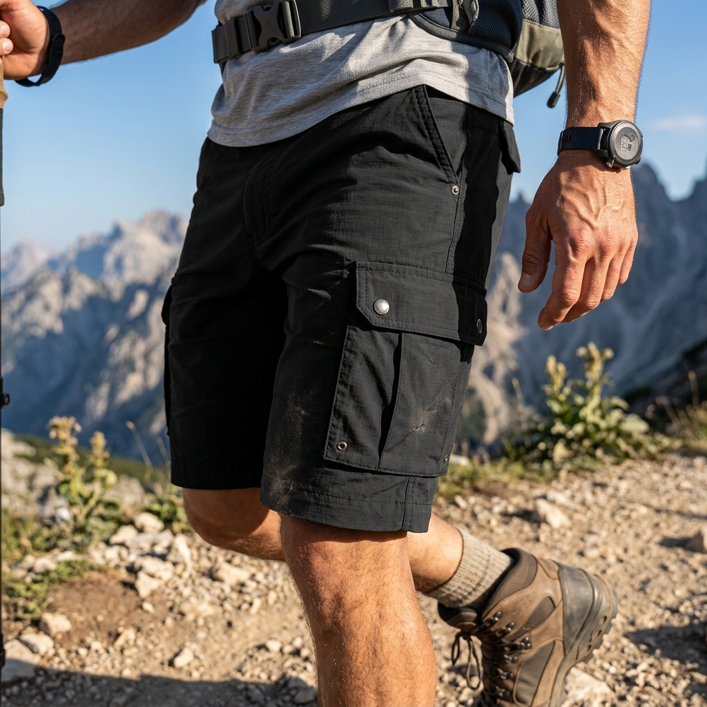 Everyday men's cargo shorts, relaxed fit with multi-pockets, perfect for casual summer wear & utility.