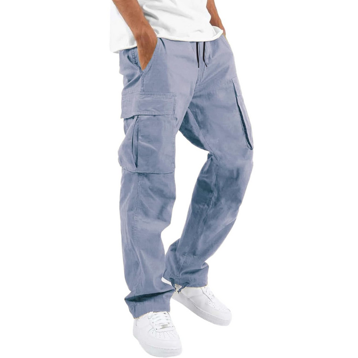 Athletic men's cargo joggers, designed for versatile activewear & comfortable casual outings.
