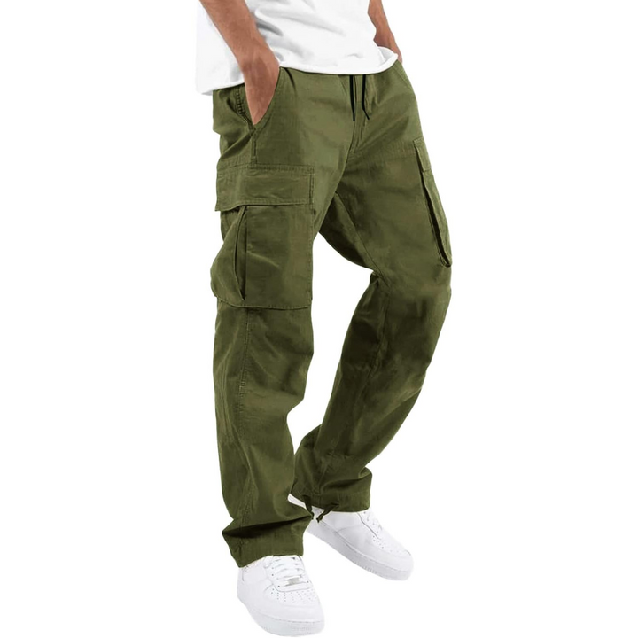Men's cargo joggers with adjustable waist, providing a secure and comfortable fit for any activity.