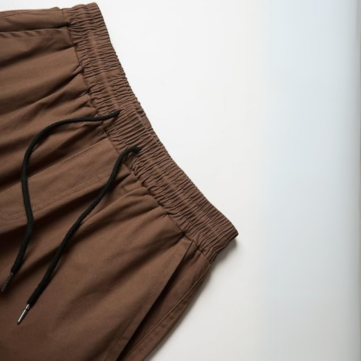 Textured cotton men's cargo joggers, soft and comfortable for everyday casual and streetwear.