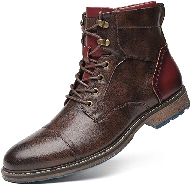 Durable men's lace-up ankle boots, rugged cowboy style perfect for work or everyday fashion.