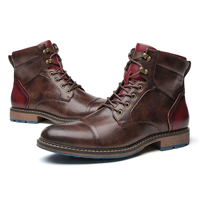 Durable men's lace-up ankle cowboy boots, rugged work style, perfect for tough jobs & western fashion.