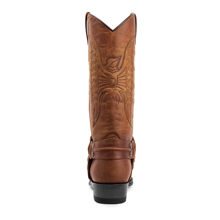 Men's western cowboy boots, square toe, detailed stitched shaft, low heel for ultimate comfort & style.