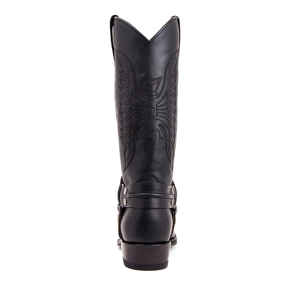 Men's country style square toe cowboy boots, elegant stitched shaft, ideal for sophisticated western fashion.