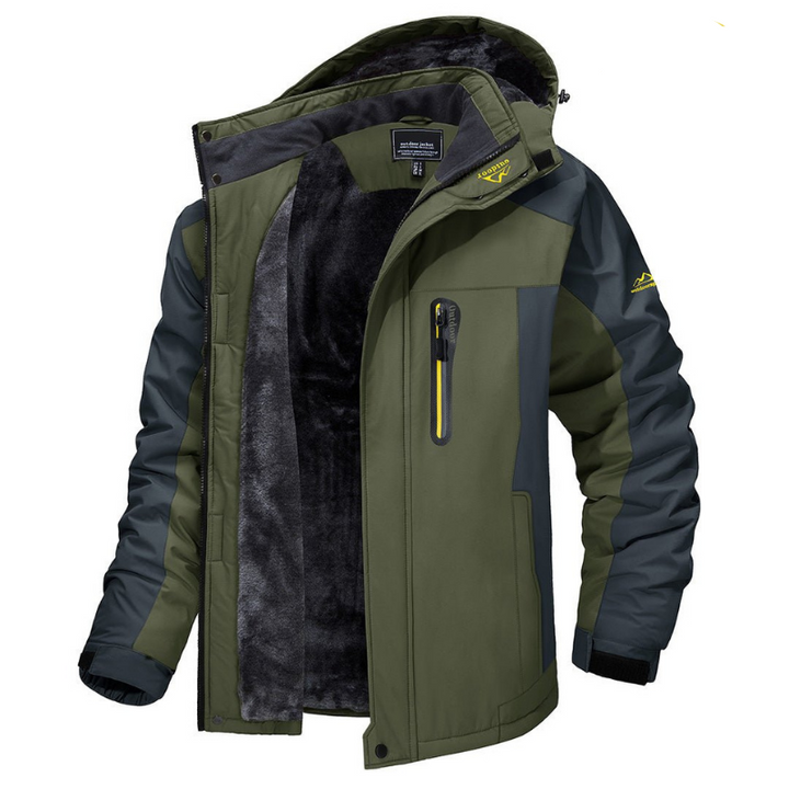 Men's Everest winter jacket, warm & waterproof, perfect for cold weather outdoor adventures like hiking and exploration.