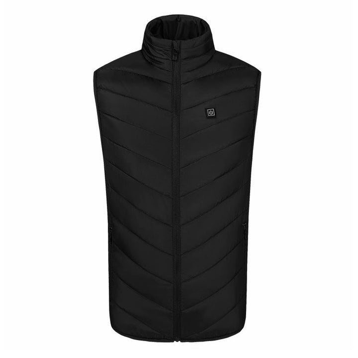 Stay warm with this Men's thermal puffer vest, USB heated, perfect for winter outdoor gear.