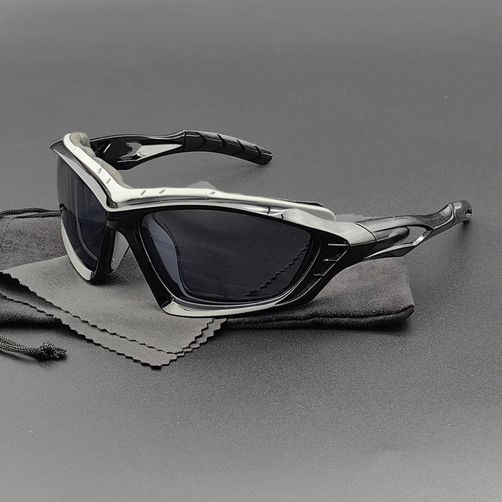 Men's wraparound sport sunglasses for cycling & running, offering protective performance and clear vision.