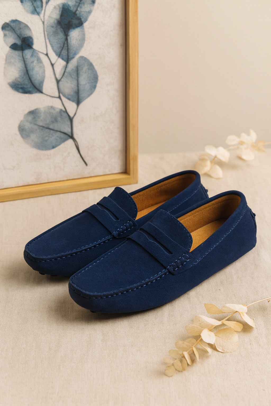 Comfortable men's slip-on driving moccasins. Ideal versatile footwear for work & daily casual style.