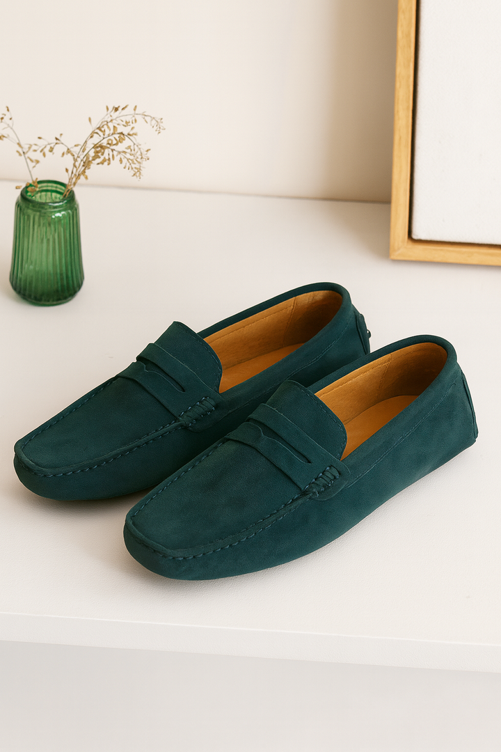 Stylish men's slip-on loafers. Comfortable driving moccasins for smart casual & office wear.