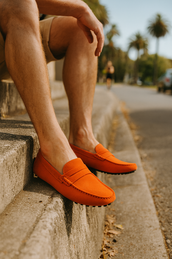 Classic men's slip-on driving loafers for comfortable work & casual wear. Versatile daily footwear.