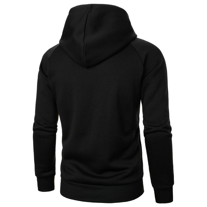 Full-zip men's hooded sweatshirt with practical front pockets, ideal for casual layering & comfort.