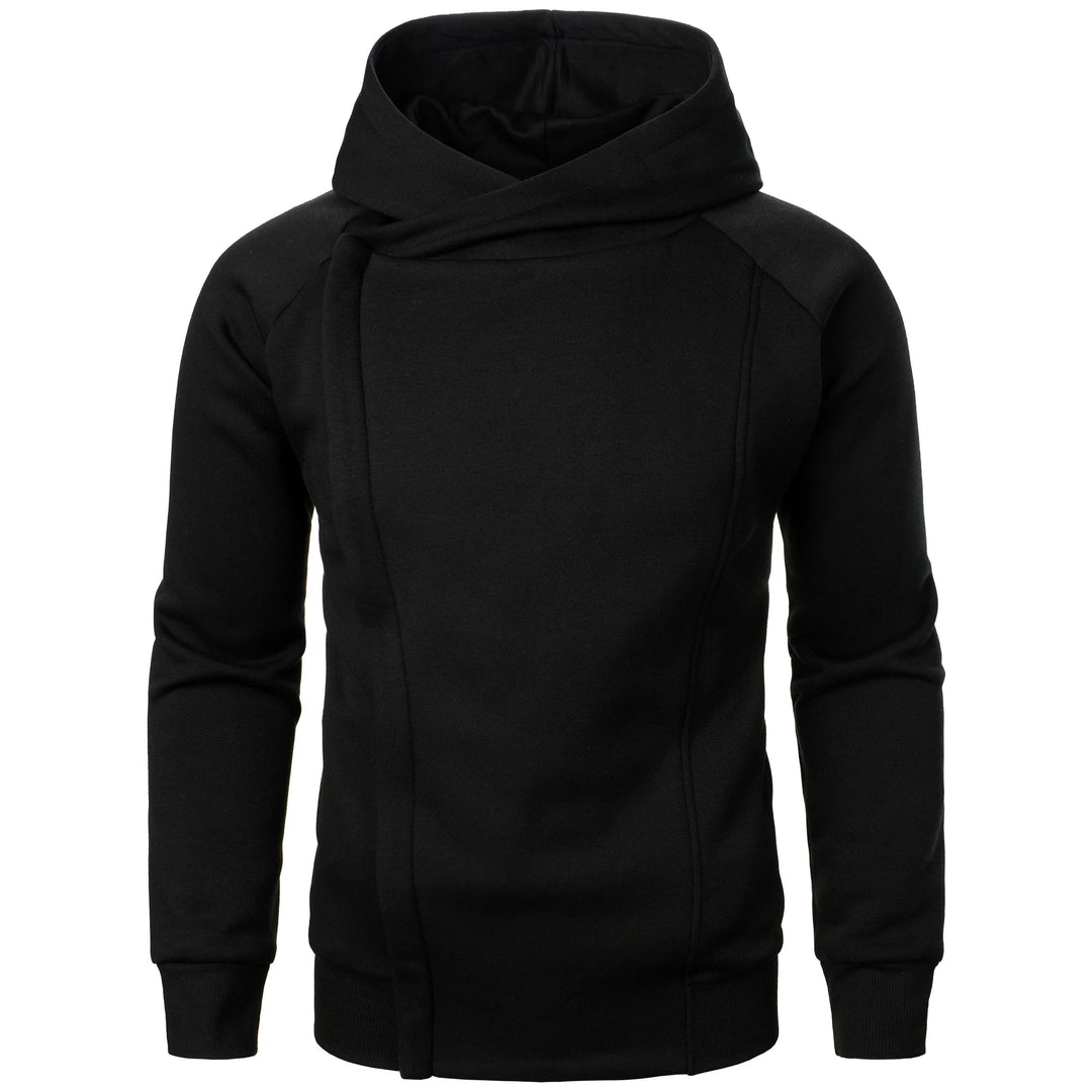 Men's casual zip-up hoodie with front pockets for hands, offering warmth & comfort for daily use.