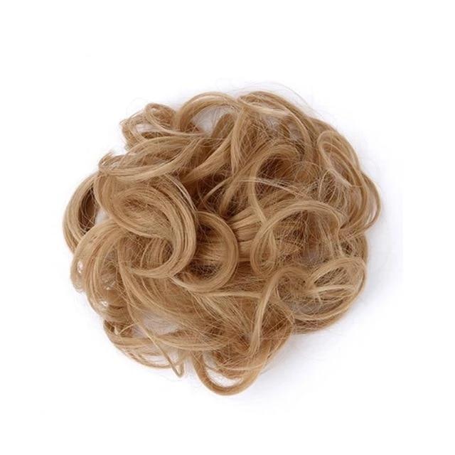 Glamorous messy bun hair scrunchie for women, adding instant volume and a stylish updo.