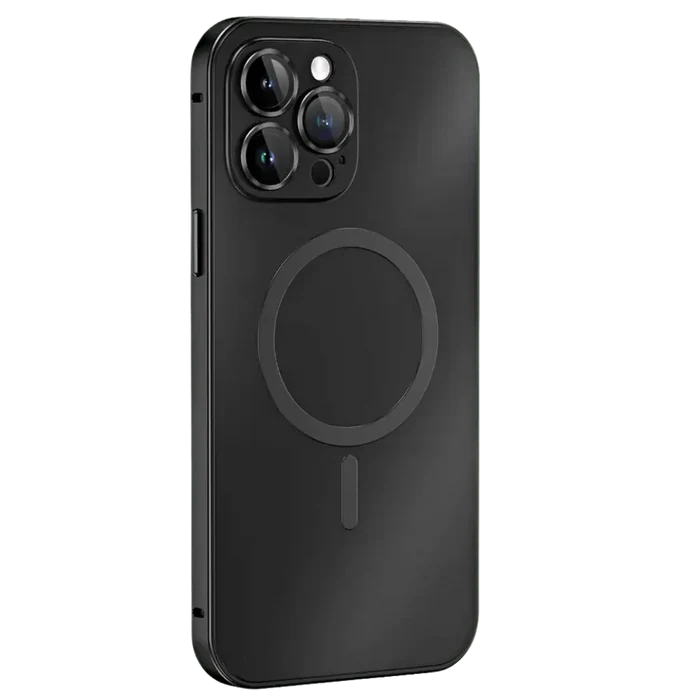 Durable, shockproof metal iPhone case. Stylish magnetic protective cover for iPhone 15, 14, 13 models.