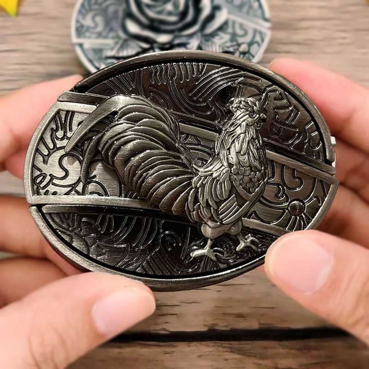 Everyday carry men's belt buckle. Classic Western design with a concealed multi-tool.