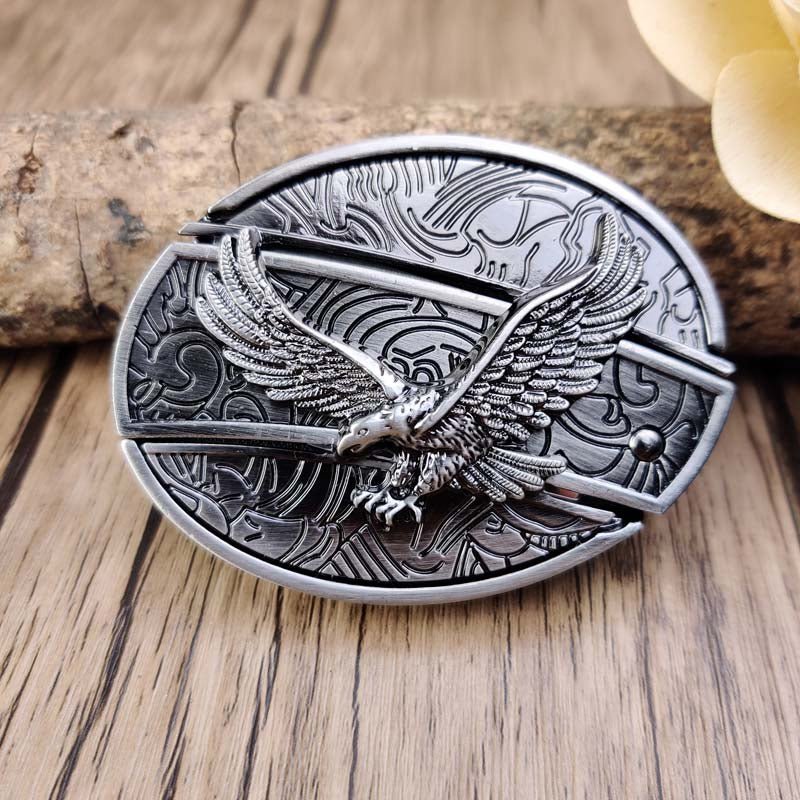 Unique men's Western belt buckle. Cowboy design with a secret, versatile EDC utility tool.