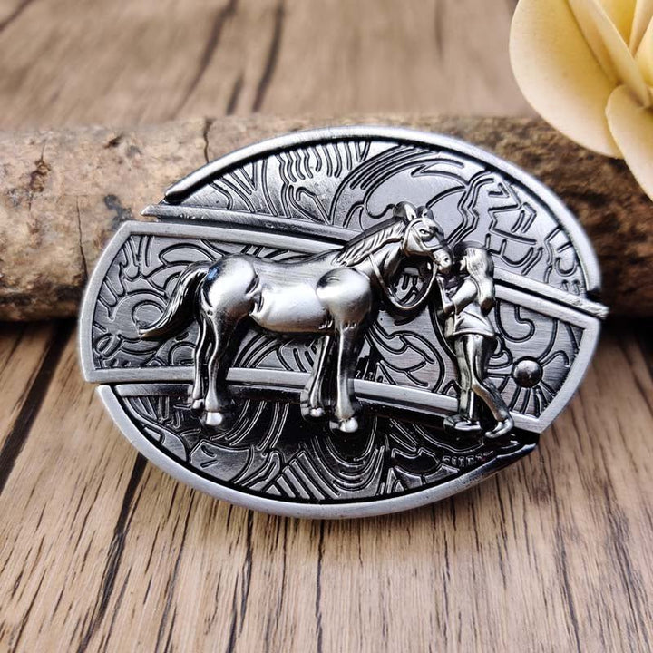 Durable zinc alloy Western belt buckle for men, featuring a discreet hidden EDC tool.