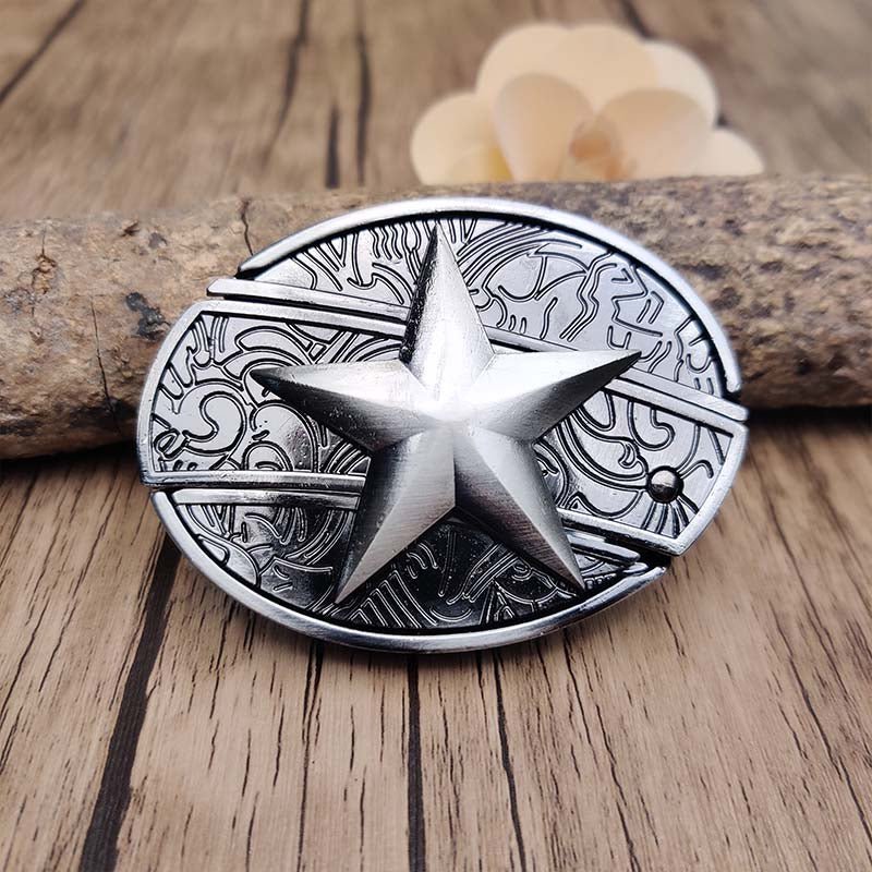 Men's outdoor EDC belt buckle. Western style, rugged design with a hidden multi-tool.