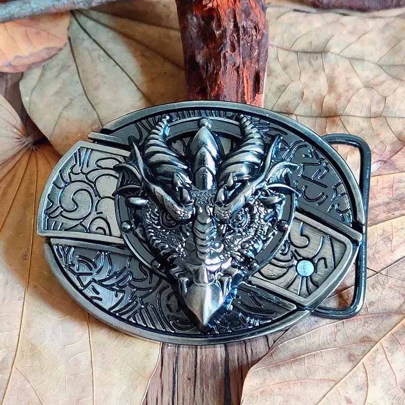 Cowboy men's belt buckle with a practical hidden EDC tool, ideal for Western wear.