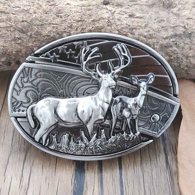 Durable Western belt buckle for men, featuring a built-in, hidden everyday carry tool.