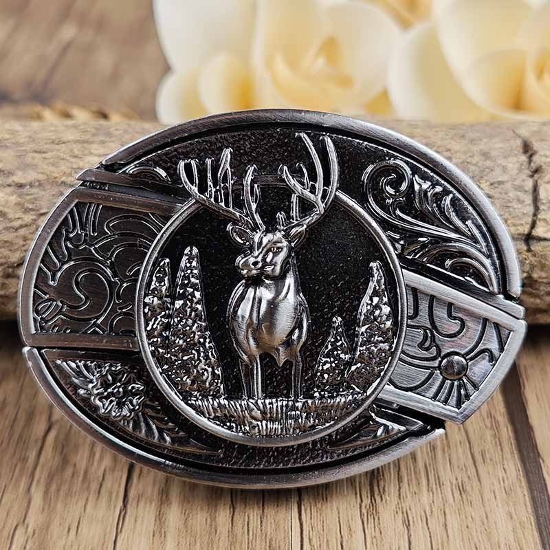 Unique cowboy belt buckle for men, combining Western style with a discreet EDC multi-tool.