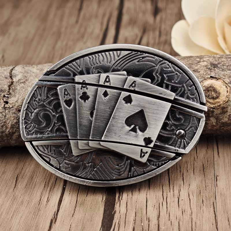 Men's rugged zinc alloy Western belt buckle, an essential accessory with a hidden EDC.