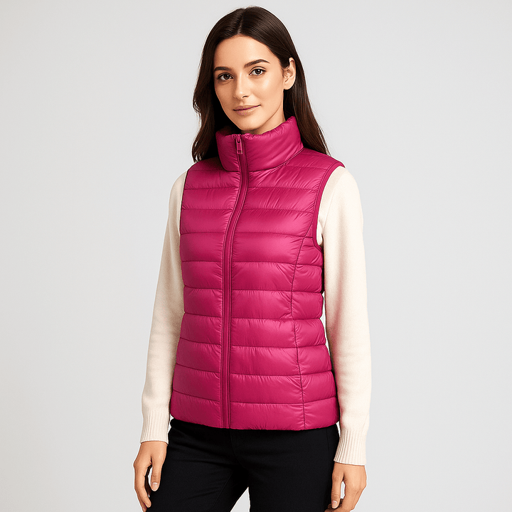 Versatile women's microlight puffer jacket. Warm, comfortable, and stylish for everyday winter fashion.