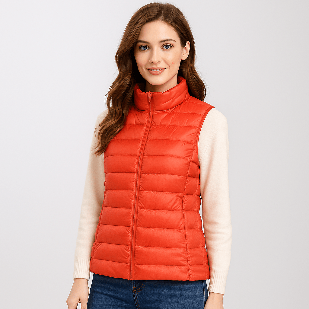 Stylish women's lightweight puffer jacket, ideal for winter fashion. Warm & cozy microlight outerwear.