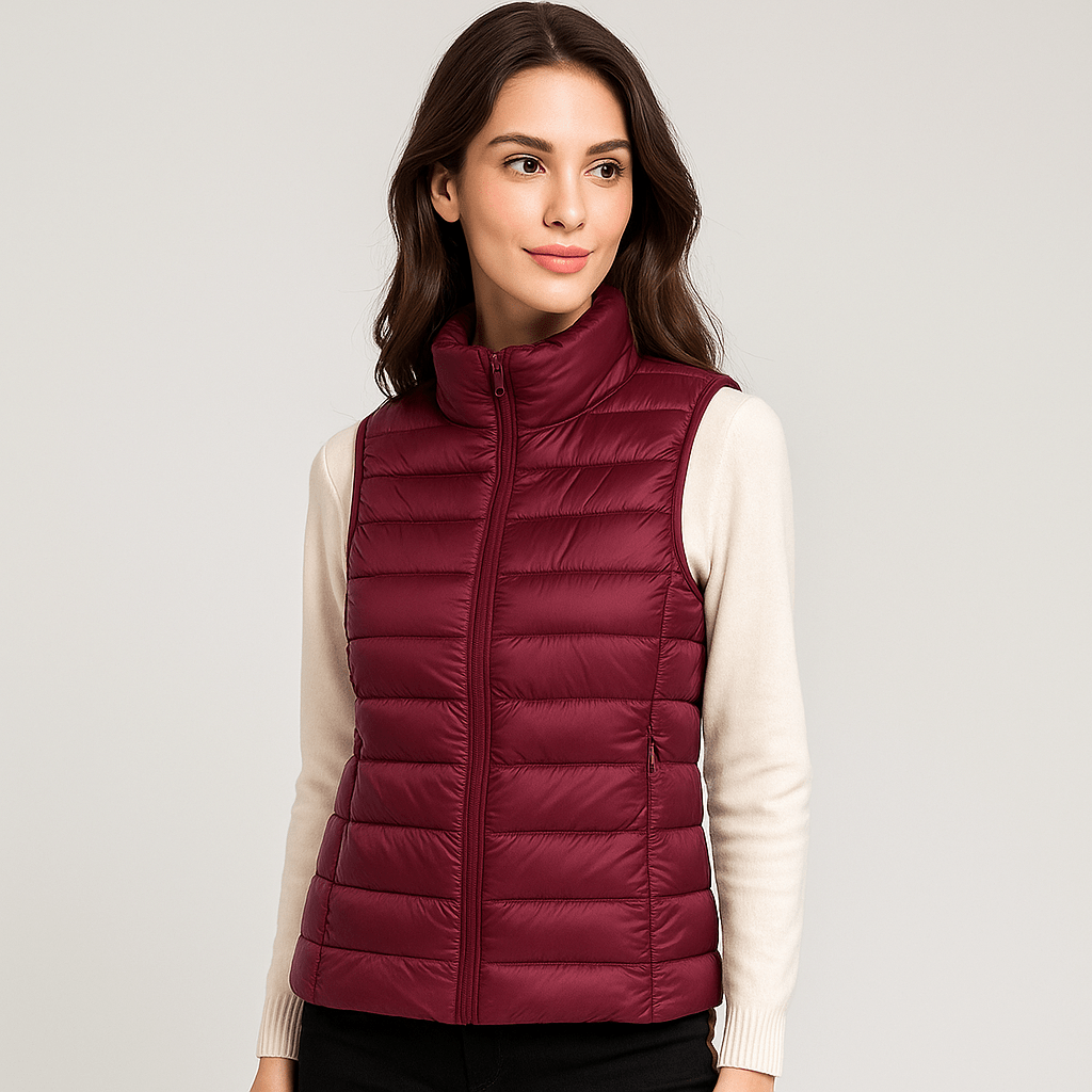 Women's warm puffer jacket, lightweight and stylish. Perfect for cozy winter comfort and fashion.