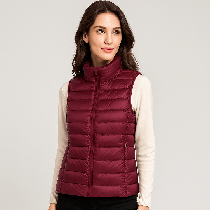 Women's warm puffer jacket, lightweight and stylish. Perfect for cozy winter comfort and fashion.