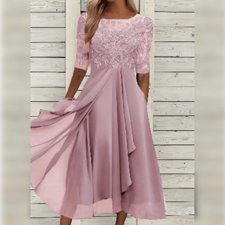 This versatile women's midi dress boasts a flattering fit & chic style, ideal for elegant day-to-night and party wear.