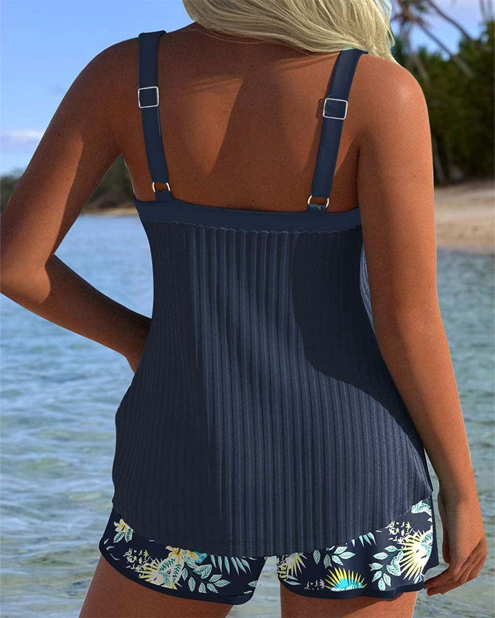 Chic women's bohemian tankini swim top, ideal for beach, pool, and vacation. Stylish resortwear comfort.