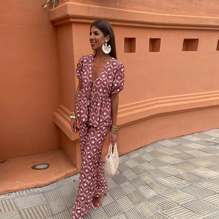 Women's Casual Printed Two-Piece Set